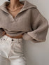 'Fable' Winged Sleeve Sweater - Celes Fashion
